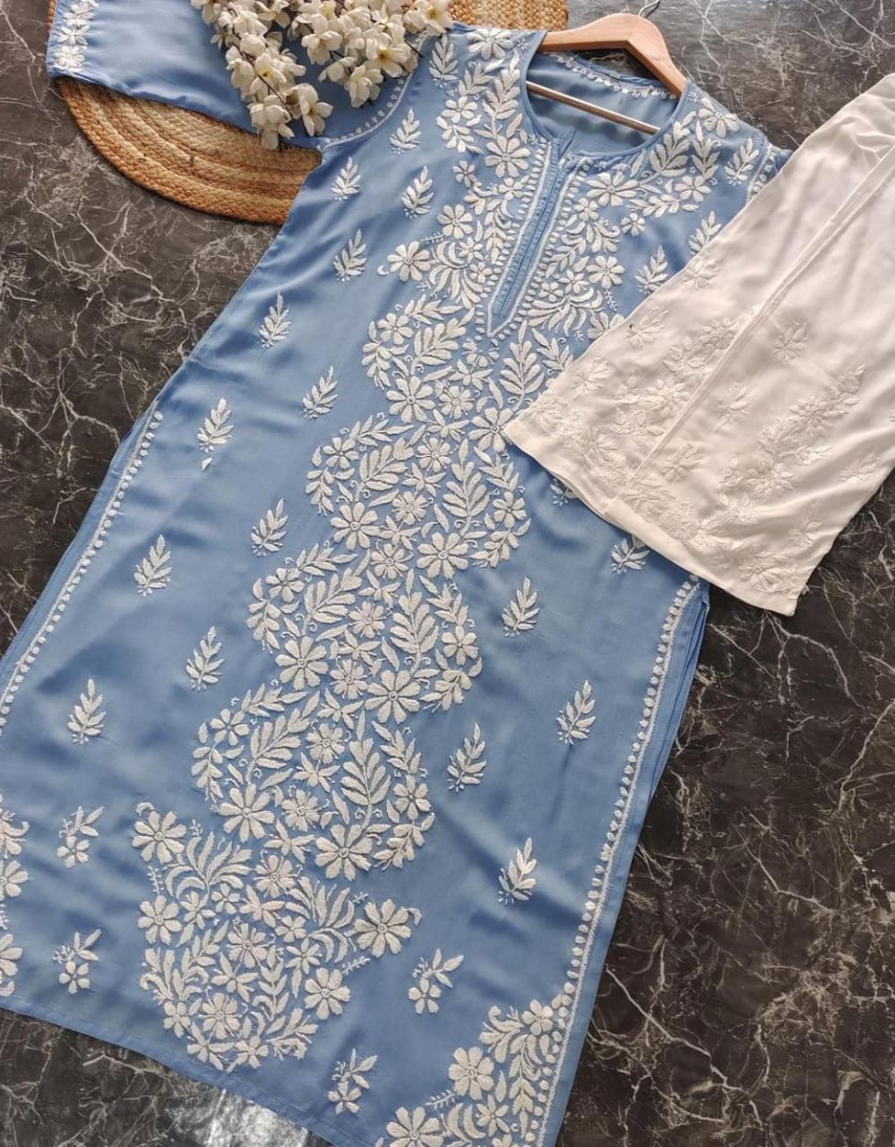 Rayon chikankari set