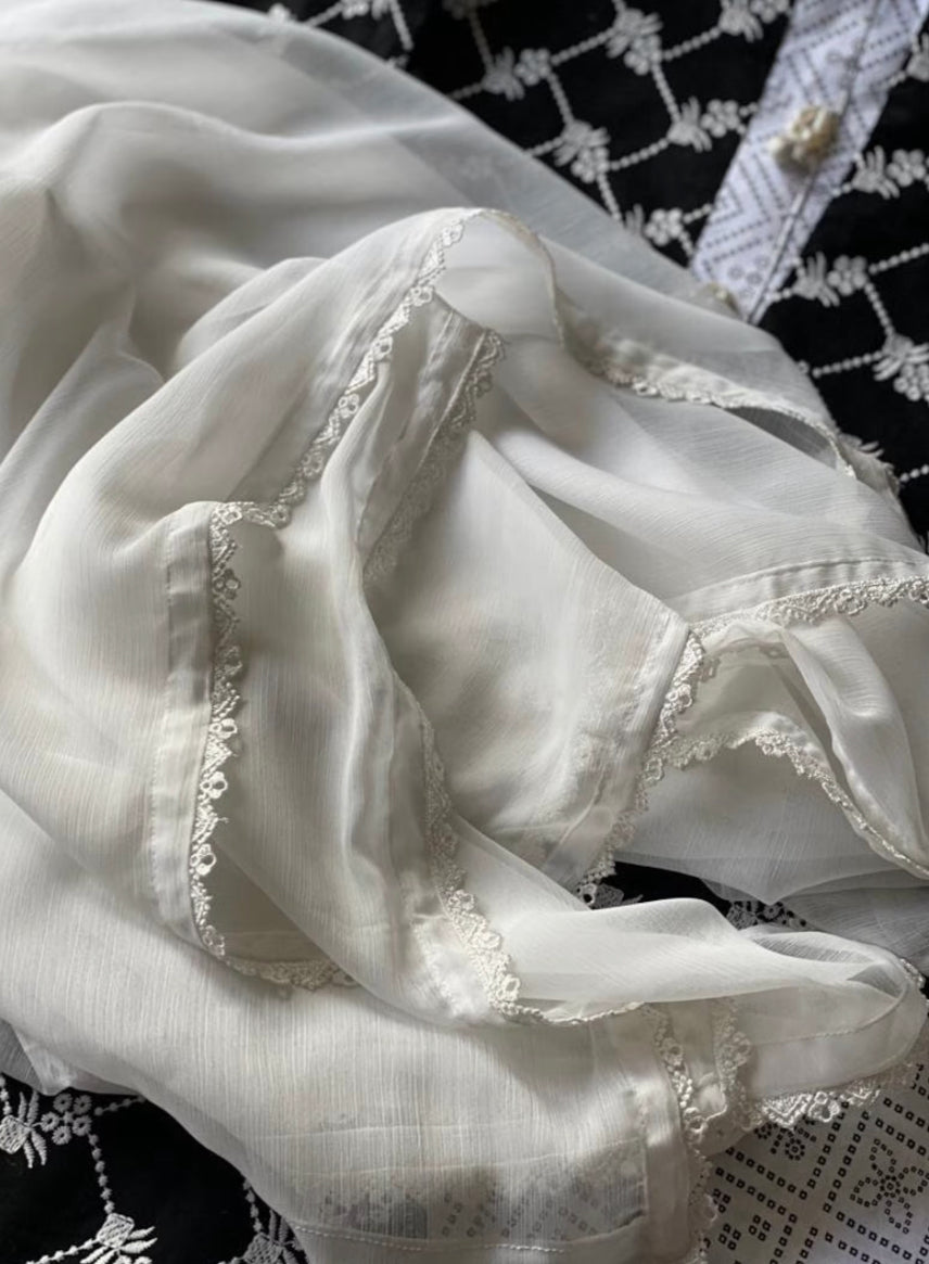 White Chiffon Dupatta