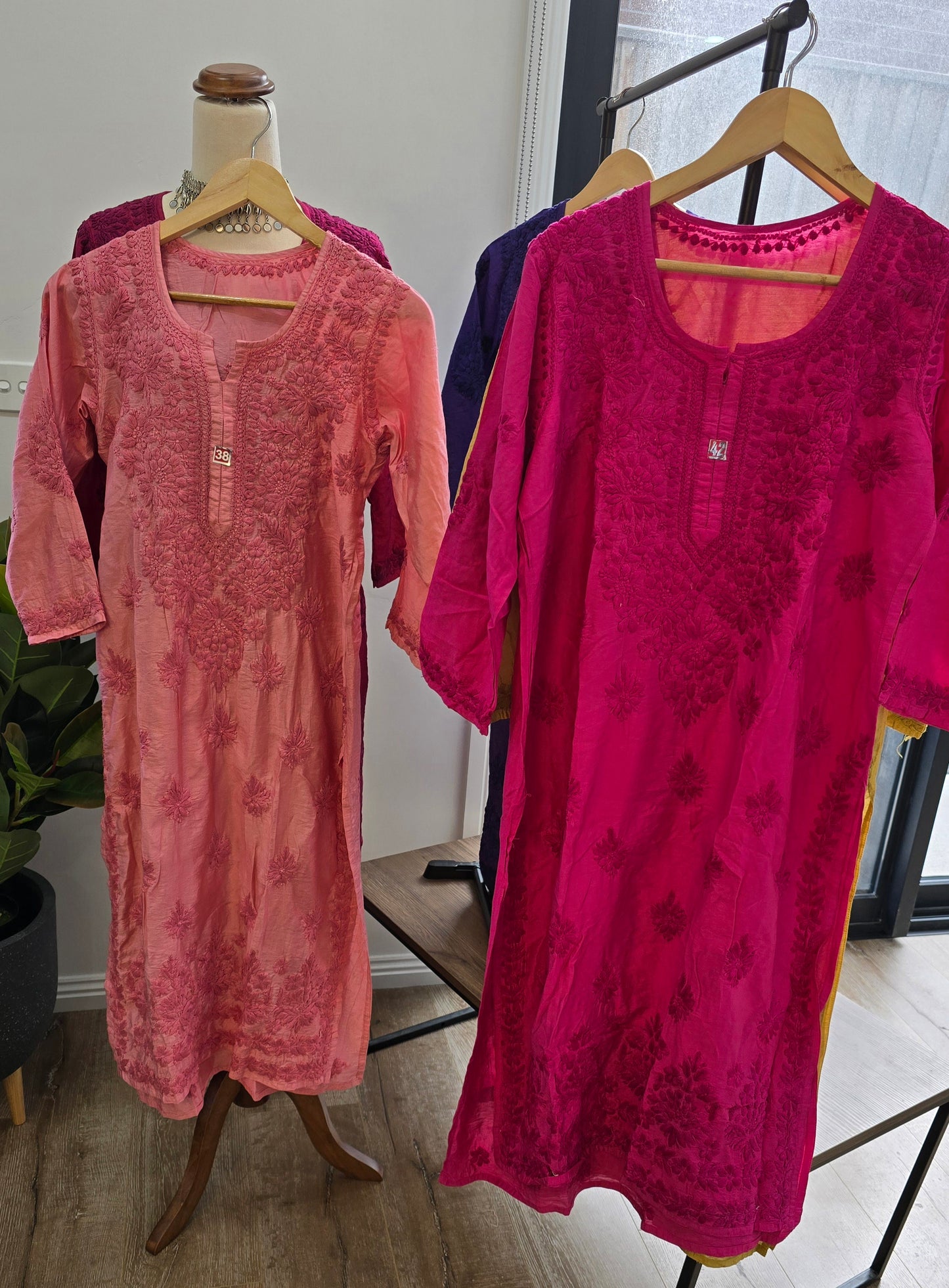 Chanderi Chikankari Kurtis (Colours available)
