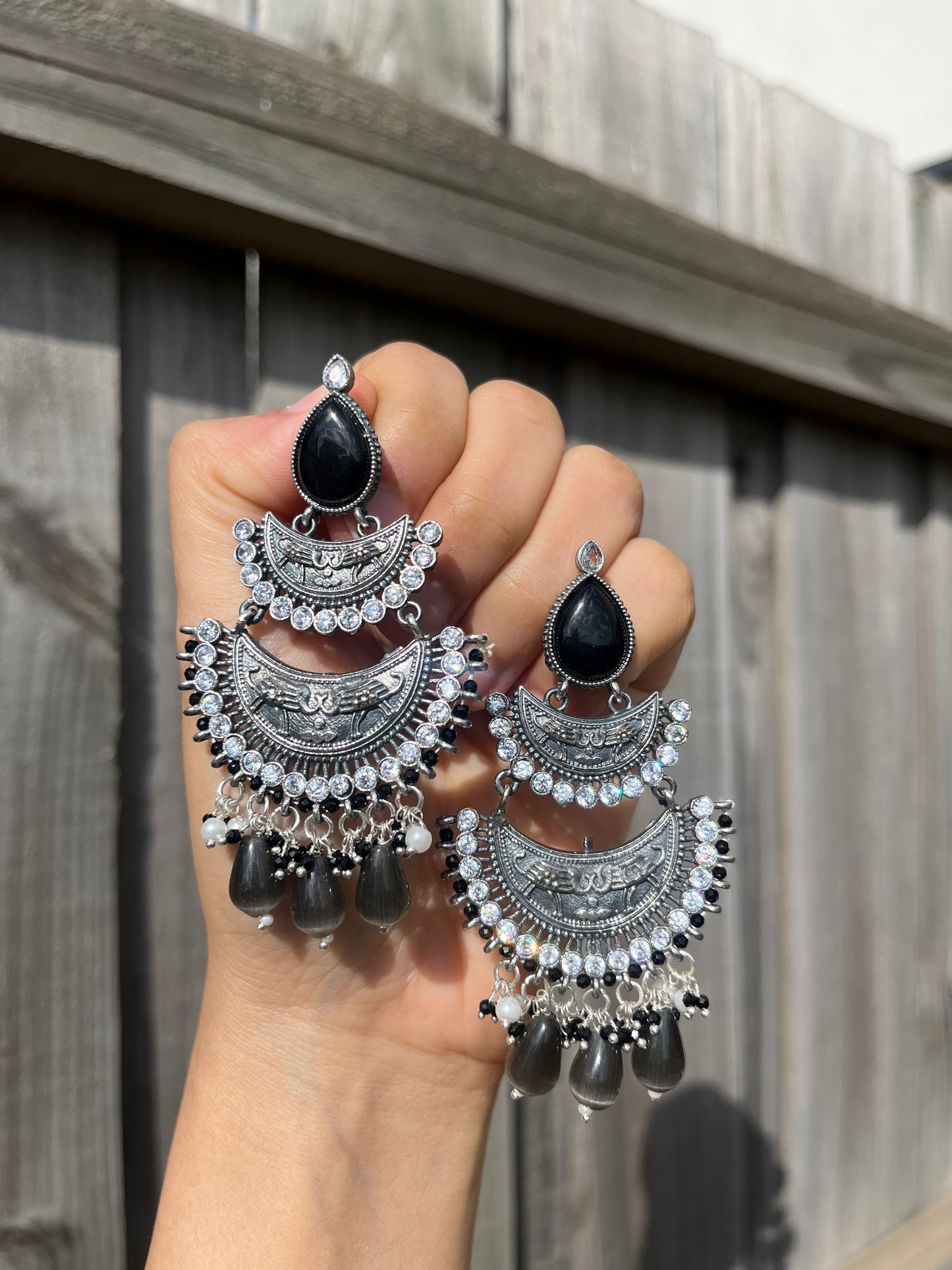 Yaana (Oxidised earrings) (Colours available)