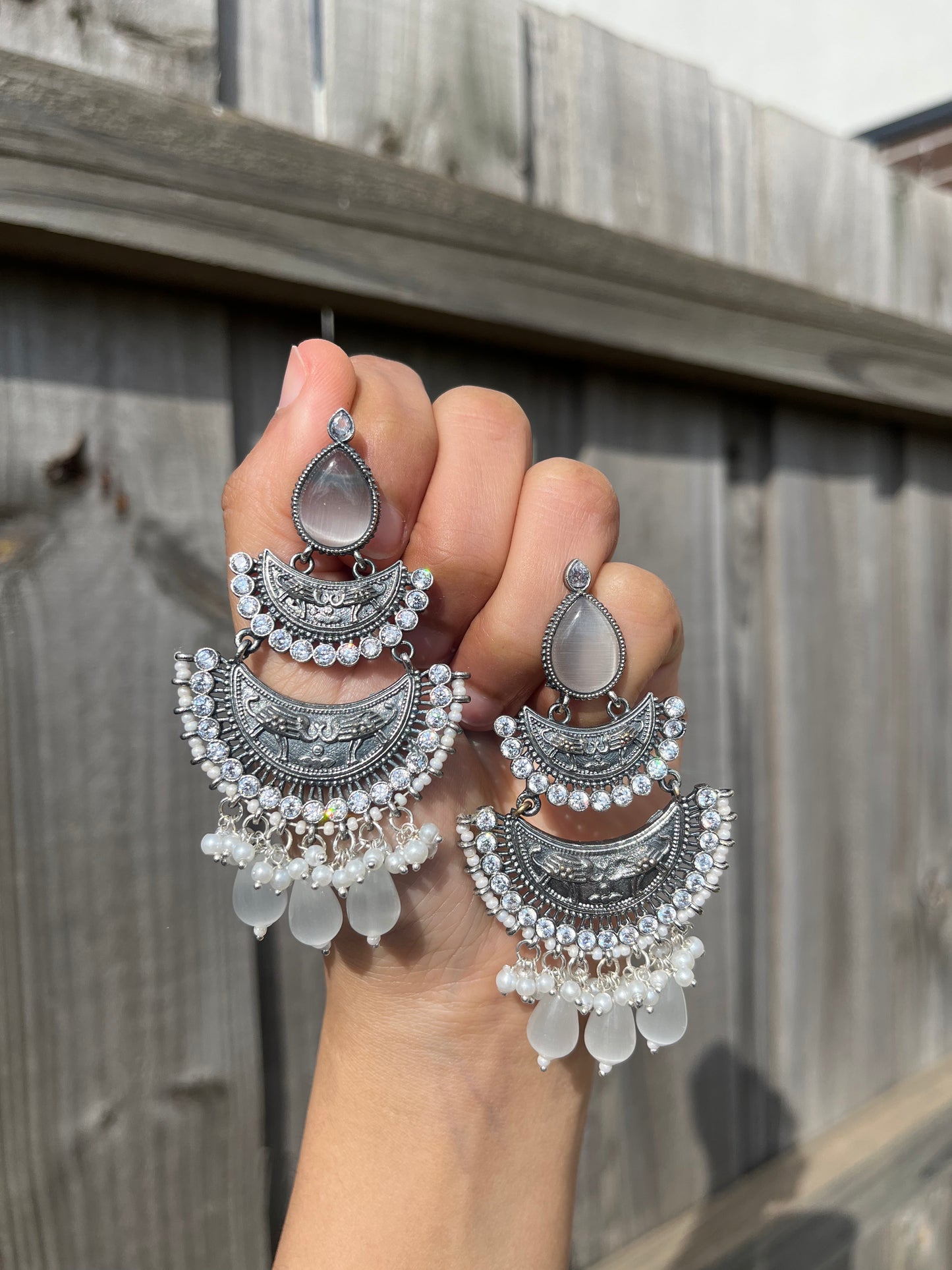Yaana (Oxidised earrings) (Colours available)
