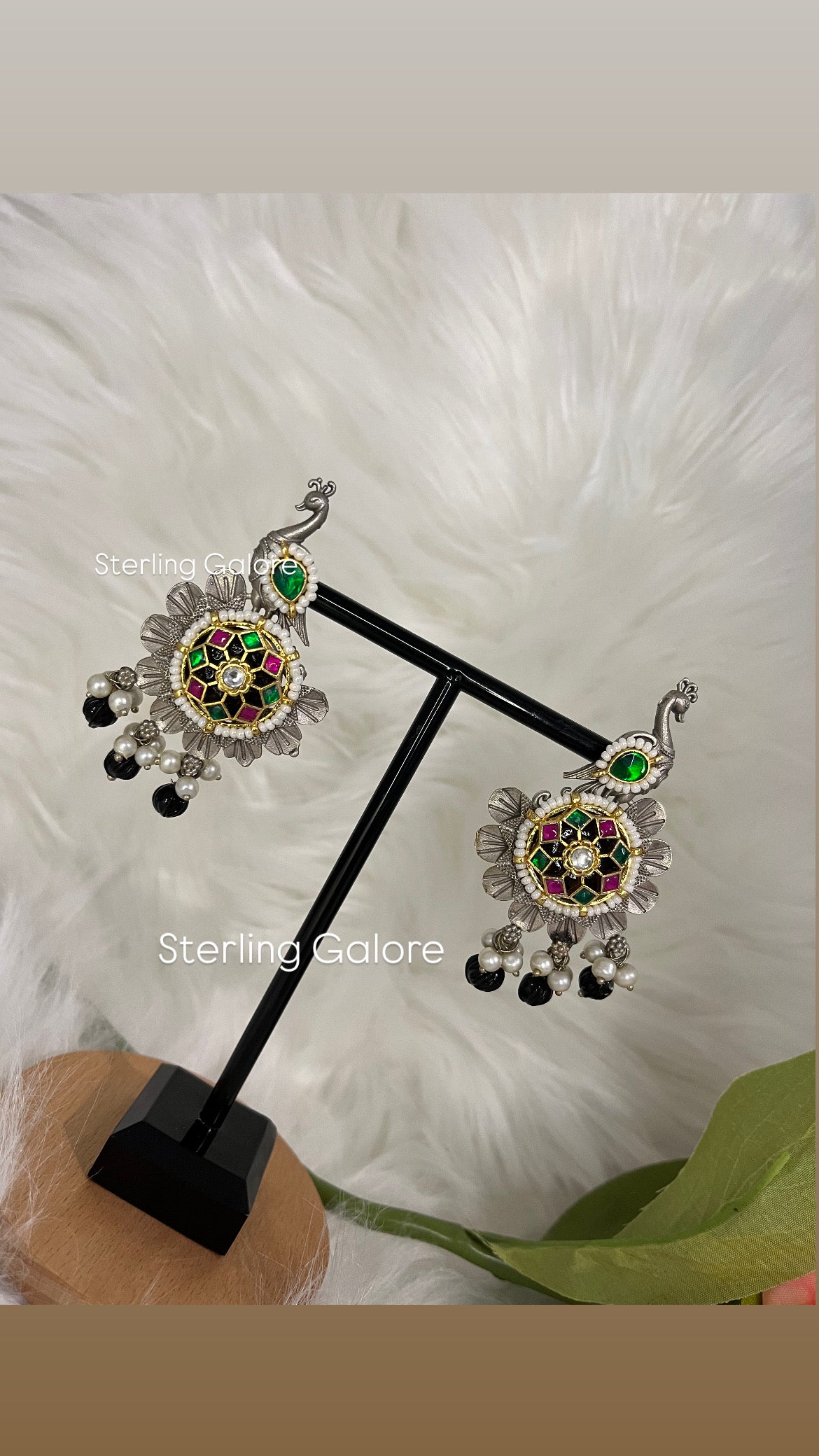 GS oxidised earrings