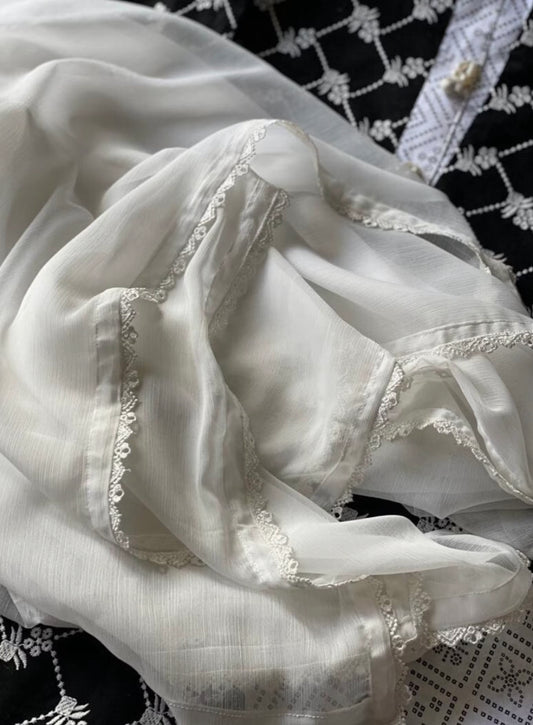 White Chiffon Dupatta