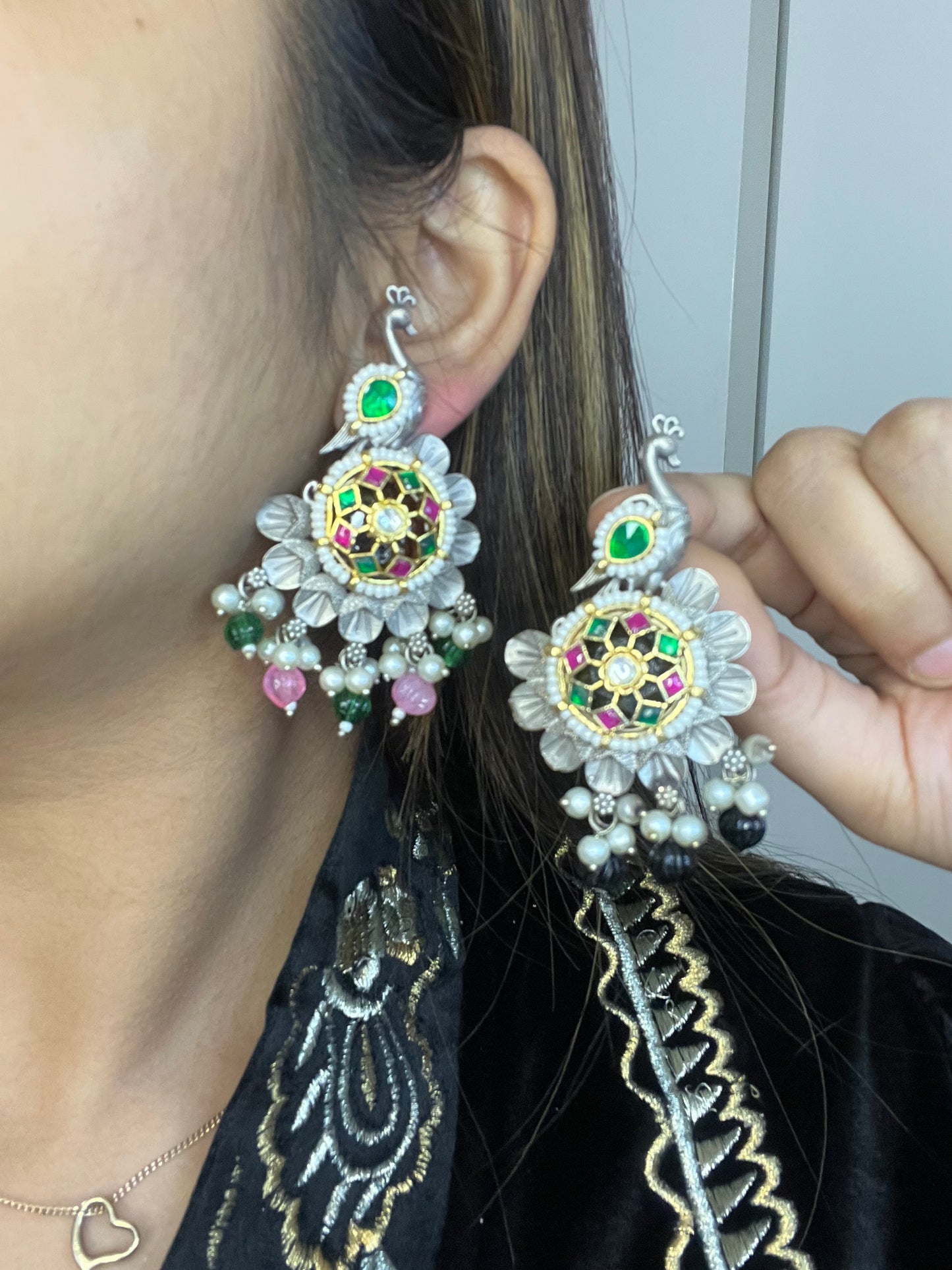 GS oxidised earrings