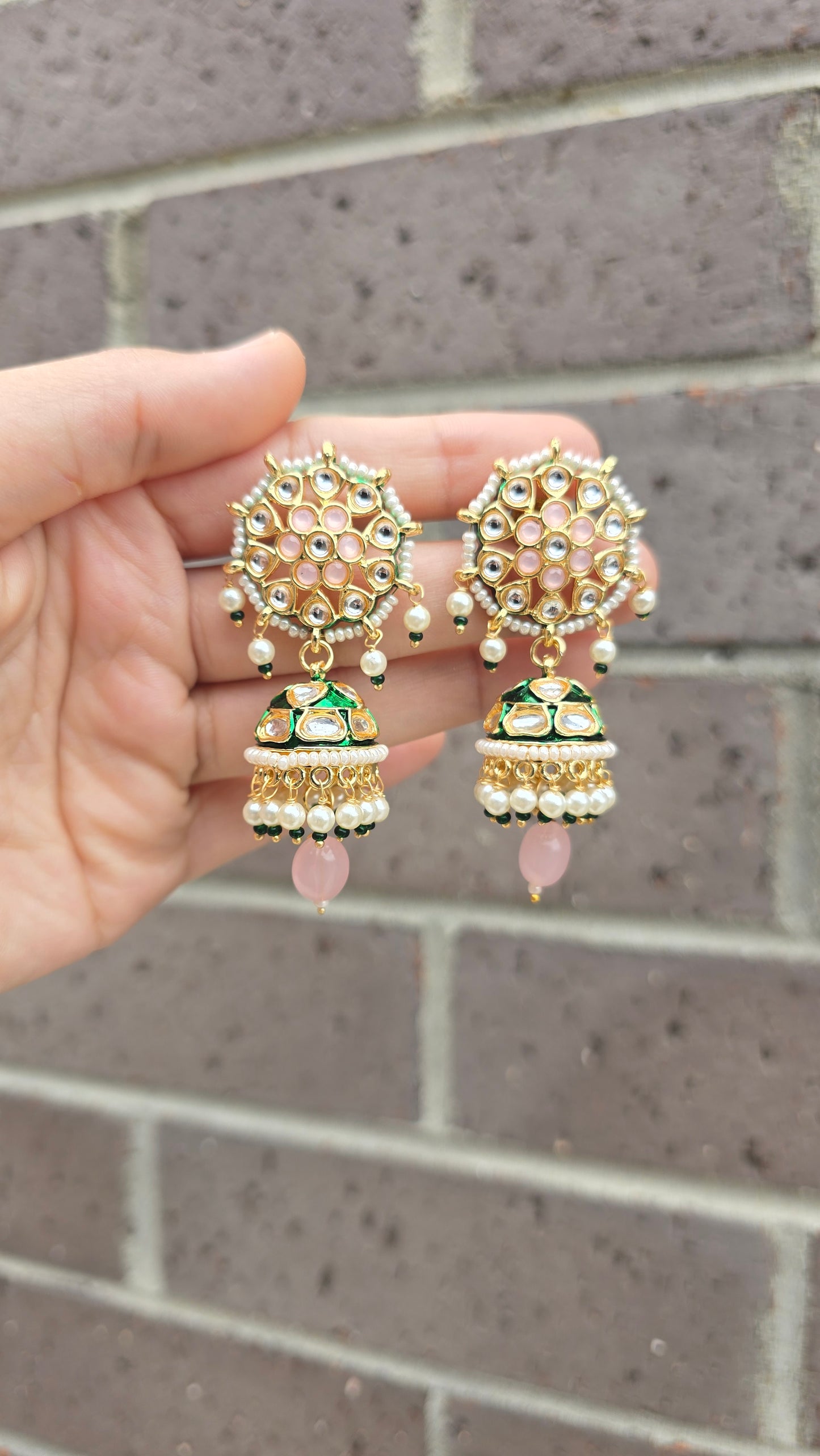 Pakistani style Kundan Jhumkis