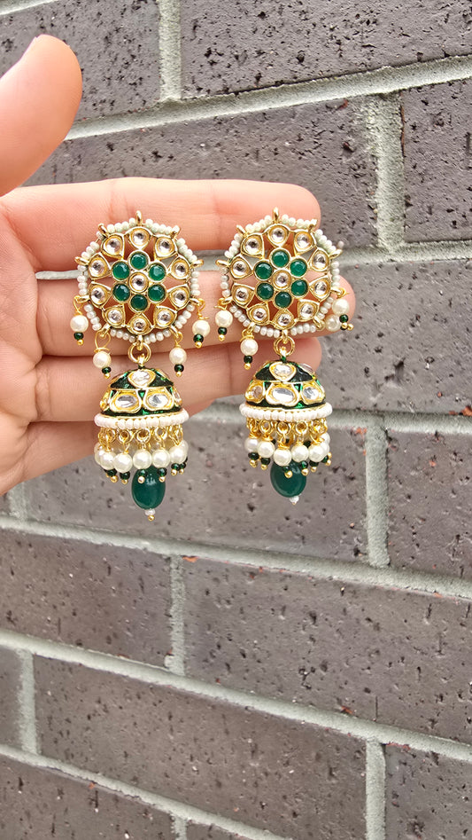 Pakistani style Kundan Jhumkis