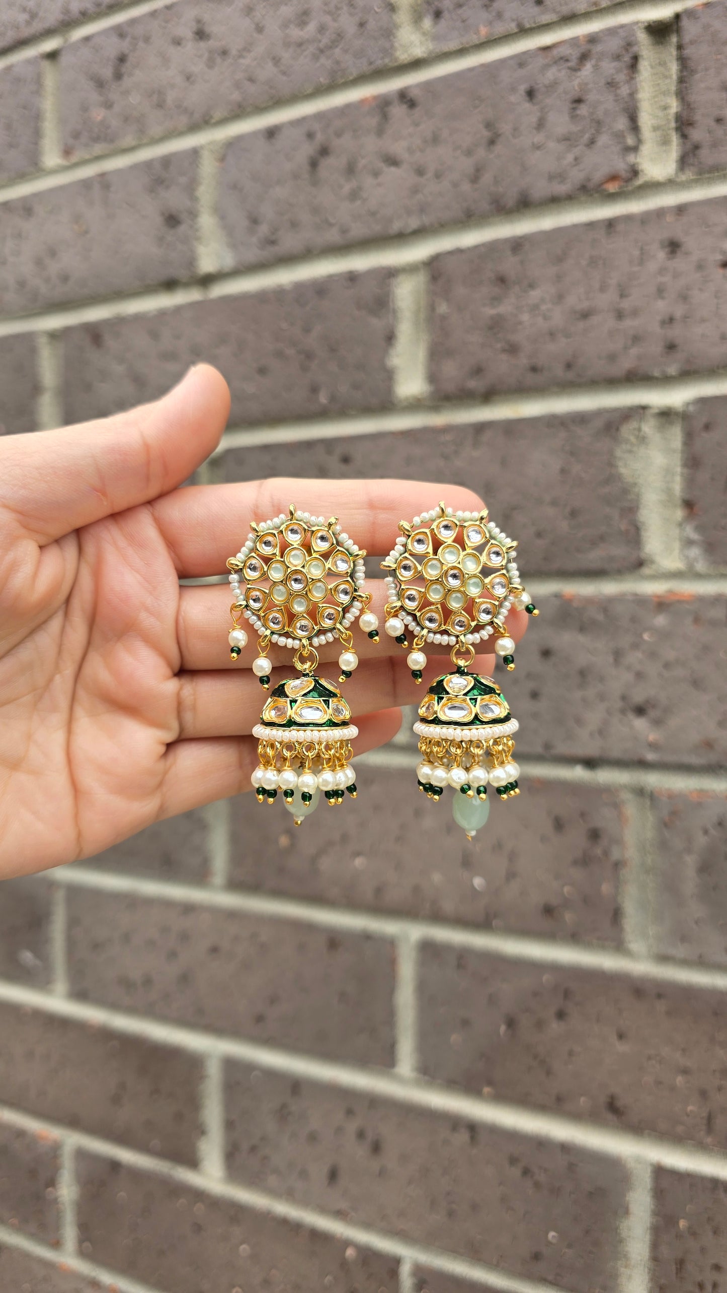 Pakistani style Kundan Jhumkis
